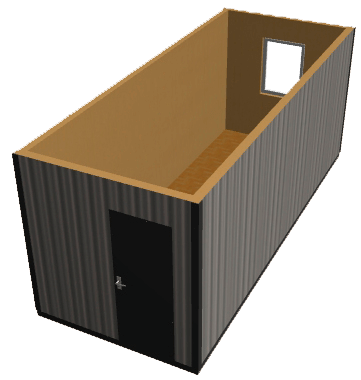 Бытовка на металлическом каркасе БКМ-111(121,131): оцинкованный профлист, оргалит