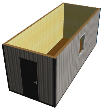 Бытовка металлическая БКМ-112(122,132): оцинкованный профлист, вагонка деревянная