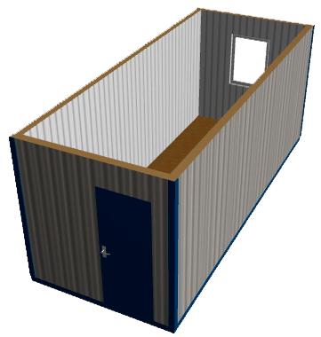 Бытовка на металлокаркасе БКМ-111(121,131): оцинкованный профлист, оргалит