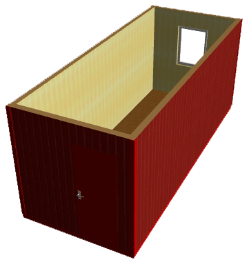 Строительная бытовка БКМ-212(222,232): окрашенный профлист, вагонка деревянная