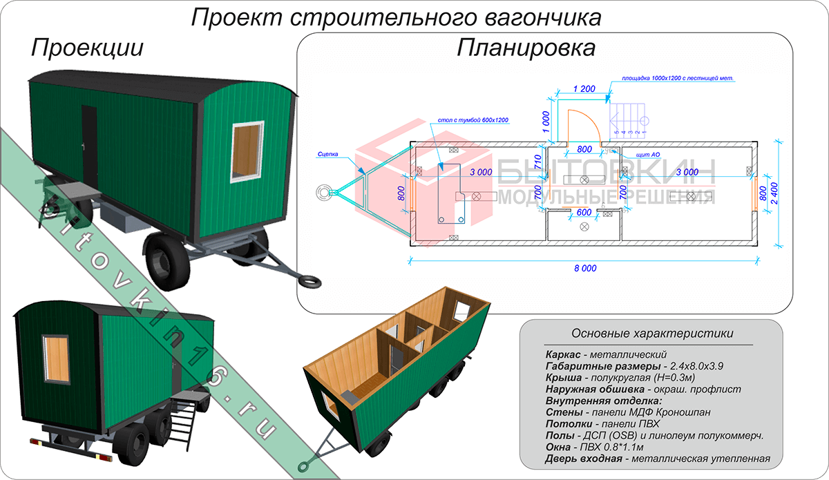 Проект строительного вагончика